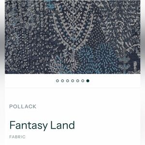 Pollack Fabric - Fantasy Land In Bluejay.  Price Per Yard. 2 Yards Available.